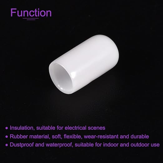 DMiotech 100 Pack 7mm ID White Screw Thread Protectors Rubber End Caps Bolt Covers for Screw Bolt Furniture Pipe - Image 5