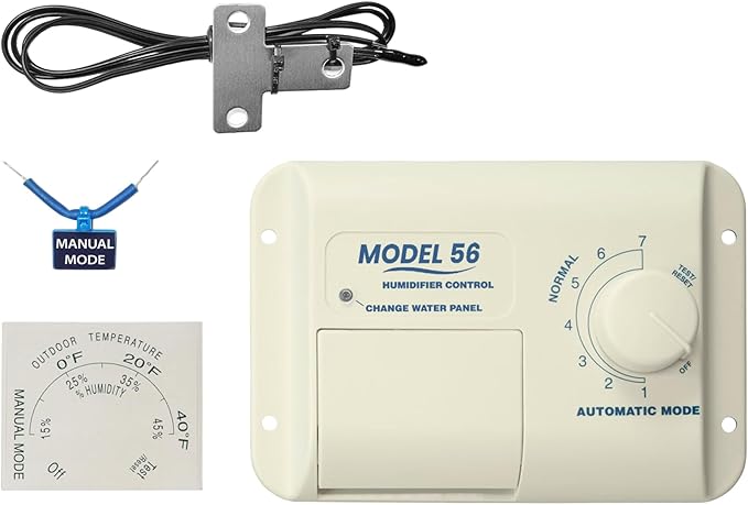 Almond-colored Model 56 Automatic Whole House Humidifier Control Humidistat with Outdoor Temperature Sensor for Whole-House Humidifiers, Low Voltage 24VAC - Image 2