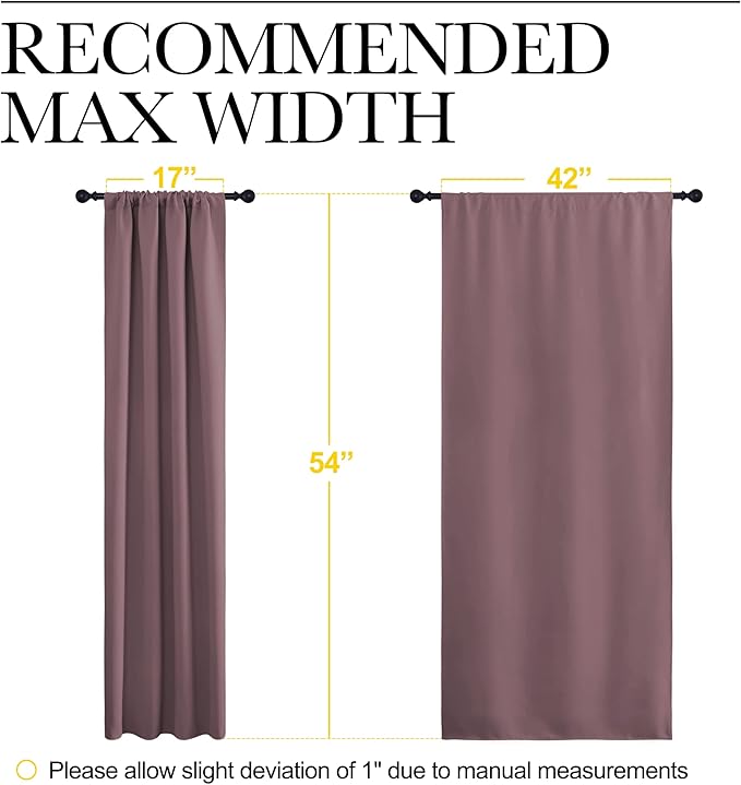 NICETOWN Kitchen Curtains, Short Blackout Curtains & Drapes, Home Decoration Privacy Thermal Insulated Curtains for Unicorn Theam Room (Dry Rose, 42" Wide, 54" Long, 2 PCs) - Image 7