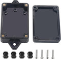 Project Box ABS Black Electrical Boxes IP67 Outdoor Waterproof Box Electronic Junction Box Power Enclosure with Cable Glands for DIY Project with Mounting Ear 3.3 x 2.3 x 1.3inch by Otdorpatio