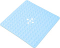 Anti-Slip Bathtub Shower mat, 20.8×20.8（Approximately 53×53cm） inch Soft Oversized Machine Washable Non-Slip Bathtub mat with Drainage Holes, Bathroom Floor Suction Cup.（1-Opaque Light Blue） by ERASILKEN-X