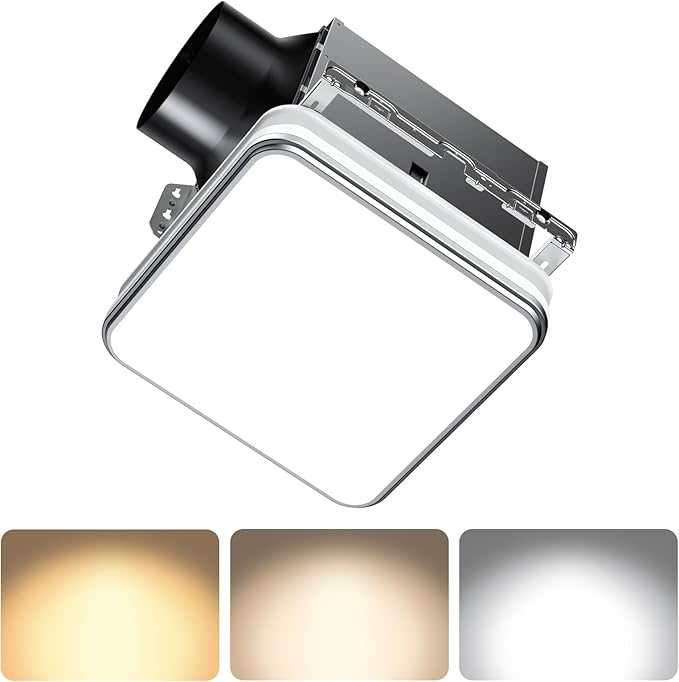 Consciot Bathroom Exhaust Fan with Light, 110/160 CFM Adjustable, 0.8/1.0 Sone, suitable for mounting hole 11.39 x 10.42 inches, Bath Ventilation Fan with 1500Lm LED Light 3CCT Selectable & Nightlight by Consciot