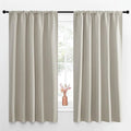 NICETOWN Blackout Curtains for Living Curtains, Room Darkening Window Curtain Panels, Easy-Care Solid Thermal Insulated Draperies/Drapes for Daughter Room (Natural, 2 Panels, 52 by 63) by NICETOWN