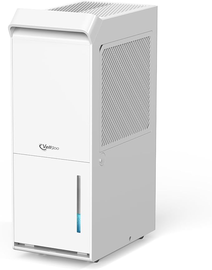 2000 Sq.Ft Most Efficient Energy Star 2025 Dehumidifier,Vellgoo 25 Pint/D Dehumidifier for basement with Drain Hose, Intelligent Humidity Control for Home,Bedroom, Bathroom by Vellgoo