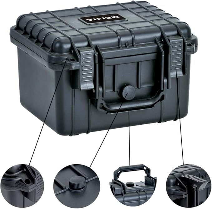 MEIJIA Portable All Weather Waterproof Camera Case With Foam,Fit Use of Drones,Camera,Equipments,Elegant Black,10.62 x9.68x6.87inches - Image 9