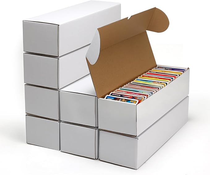 Bulk 400 Capacity Card Toploaders Storage Box, in Total 25 Pack Brown White Cardboard Shipping Boxes for 10000 Count 35pt 3x4 inch Toploaders or Toploaded Cards - Image 2
