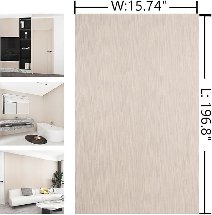 15.74"x196.8" Light Wood Contact Paper for Countertop Peel and Stick Waterproof Faux Wood Wallpaper Cream Shelf Liner Adhesive Paper for Furniture Walls Laundry Room Wallpaper Renter Friendly - Image 7