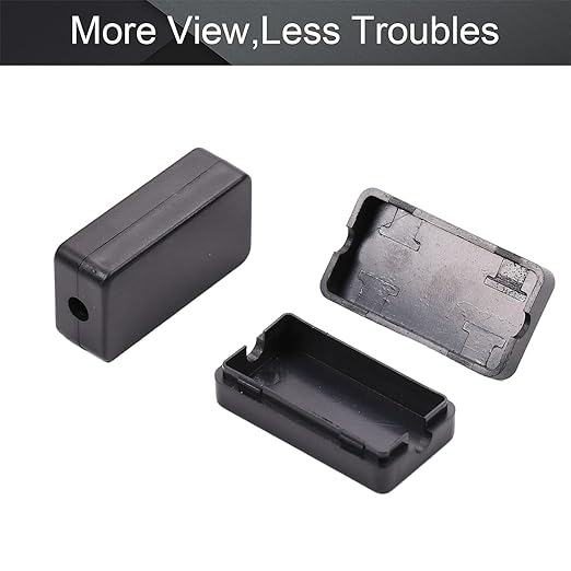 Fielect 10Pcs Dustproof Electronic Junction Box Plastic Enclosure Project Box for Electronic Projects ABS Black 1.89 x 1.02 x 0.61 inch - Image 5