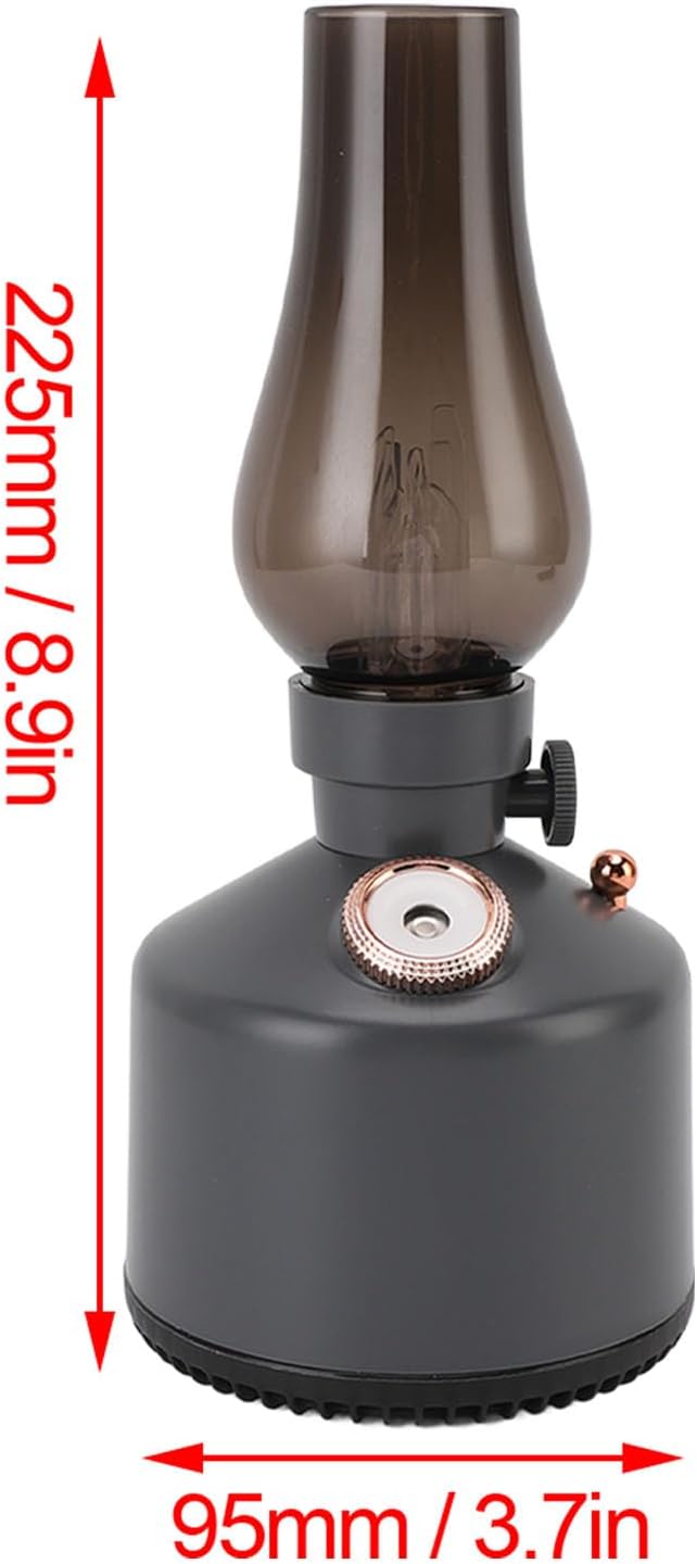 Humidifier Vintage Lantern with Lamp, Kerosene Lamp Shaped Quiet Home Humidifier, Aromatherapy Diffuser, 2 Mist Settings, Stepless Dimming, 260ML (Grey) - Image 9