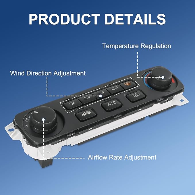A/C Heater Climate Control Module Compatible with 2001-2002 Honda Accord Replace# 79600-S84-A21ZA - Image 4