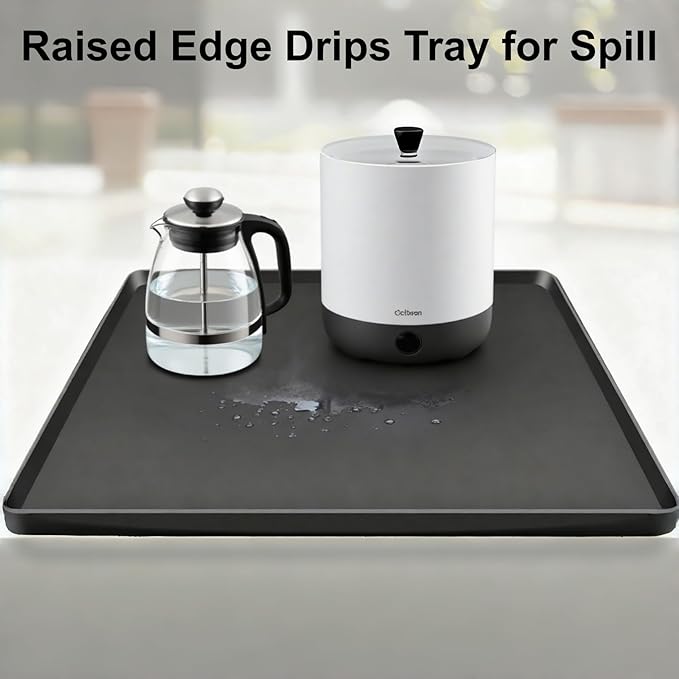 Silicone Drip Mat for Humidifiers, 23.6x15.8 Raised Edge Drips Tray Compatible with Vicks, Dreo Levoit, Homvana, Rosekm Humidifier, Protects Carpet & Floors from Leaking - Image 4