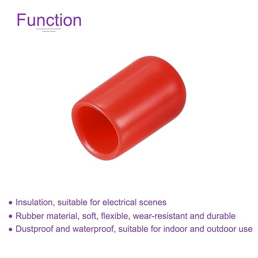 DMiotech 20 Pack 5/16" ID Red Screw Thread Protectors Rubber End Caps Bolt Covers for Screw Bolt Furniture Pipe - Image 5