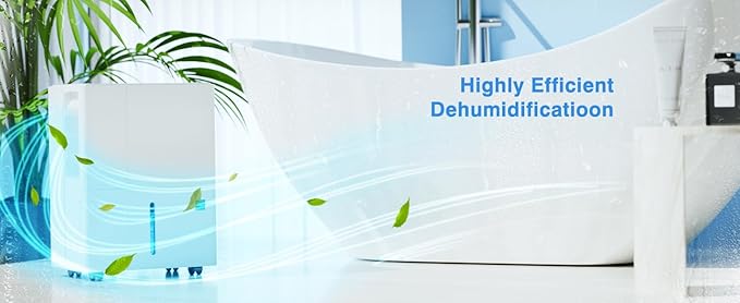 3,000 Sq.Ft. Dehumidifier for Home Bedrooms,1.2Gal Water Tank With Smart Control,Timing Device For Medium Size Rooms,35 Pints (White) - Image 5