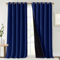 NICETOWN Total Shade Curtains and Draperies, Royal Blue, Package of 2, 62 inches Wide x 95 inches, LongHeavy-Duty Full Light Shading Drapes with Black Liner Backing for Villa/Hall/Dorm Window by NICETOWN