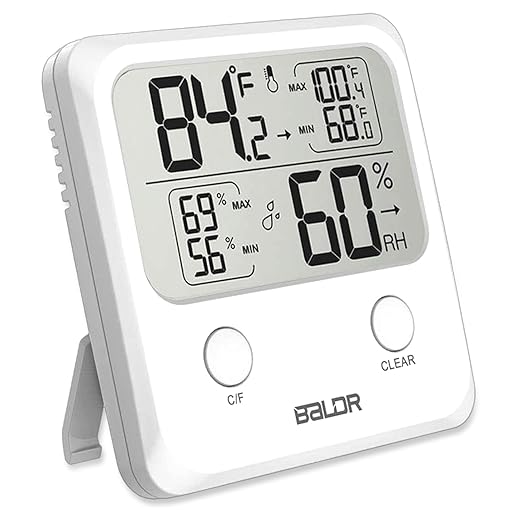 BALDR Digital Humidity Sensor & Thermometer - Indoor Room Monitor, Wireless Temperature & Humidity Gauge by BaldrInc