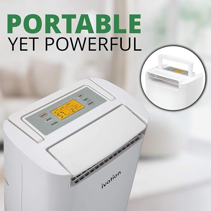 Ivation 19 Pint Small-Area Desiccant Dehumidifier Compact and Quiet - with Continuous Drain Hose for Smaller Spaces, Bathroom, Attic, Crawlspace and Closets - for Spaces Up to 410 Sq Ft - Image 9