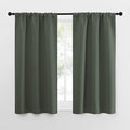 NICETOWN Bedroom Curtains Blackout Draperies - All Season Thermal Insulated Solid Rod Pocket Top Blackout Curtains/Drapes for Kid's Room (Dark Mallard, 1 Pair, 34 x 54 Inch) by NICETOWN