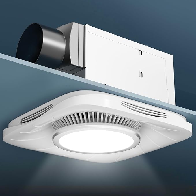 Hon&Guan Bathroom Exhaust Fan with Light, 111 CFM Ventilation Fan wih 900 LM LED Light for Home, 45 Watts & 1.5 Sones - Image 8