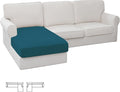 Easy-Going Stretch Sectional Couch Covers 1 Piece Chaise Lounge Slipcover L Shape Separate Cushion Couch Seat Chaise Cover for Both Left/Right Sectional Couch Peacock Blue by Easy-Going