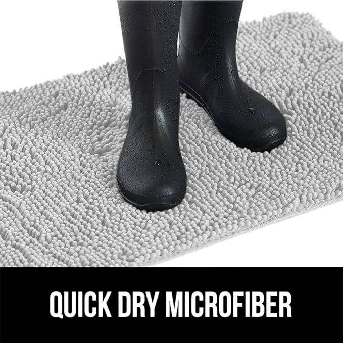 GORILLA GRIP SOAKSTOPPER Dog Door Mat, Machine Washable Rug Absorbent Doormat Captures Moisture Mud Dirt, Quick Dry Soft Chenille Entryway Rugs Indoor Entrance Mats for Dog Paws, 24x17 Light Gray - Image 9