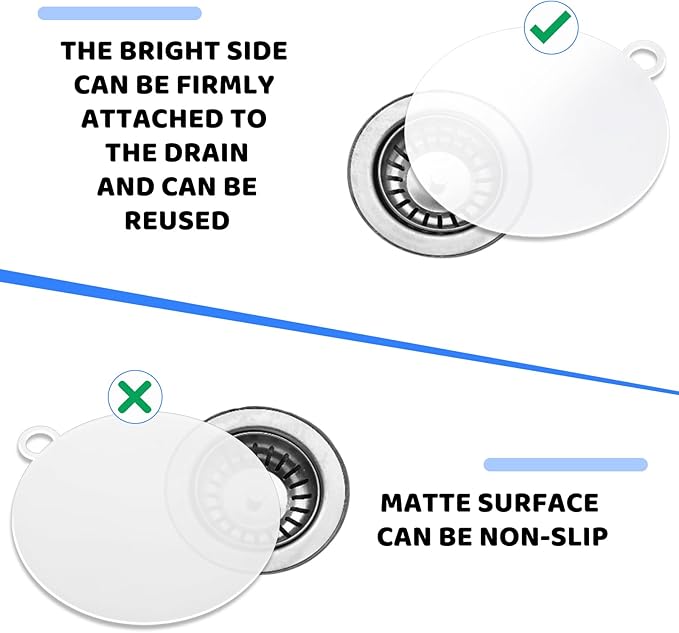 Yinkin 6 Pcs Drain Covers to Keep Bugs Out Silicone Shower Floor Tub Stoppers Bathtub Drain Stoppers Sewer Anti-Odor Mats Deodorizing Plugs for Bathroom(6 x 6 Inch,Round,White) - Image 3