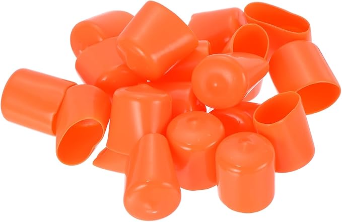 uxcell 20pcs Rubber End Caps 22mm ID Vinyl Round Tube Bolt Cap Cover Screw Thread Protectors Orange - Image 4