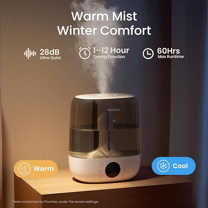 6L Self-Cleaning Humidifier for Large Room, CleanCare Warm & Cool Mist, No-Leak Design & Top Fill, 60 Hour Runtime, Quiet Ultrasonic Auto Mode with Remote Control for Bedroom & Home - Image 4