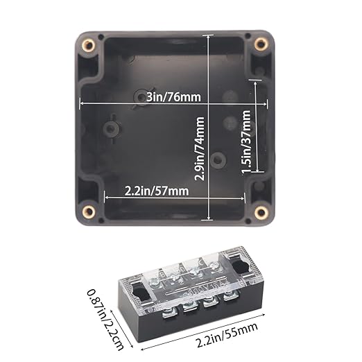 Watertight Junction Box, IP67 Waterproof Electrical Project Box with 6P 15A Barrier Terminals,3P Cable Glands Electronic Enclosure 3.26" x 3.18" x 2.2" - Image 3