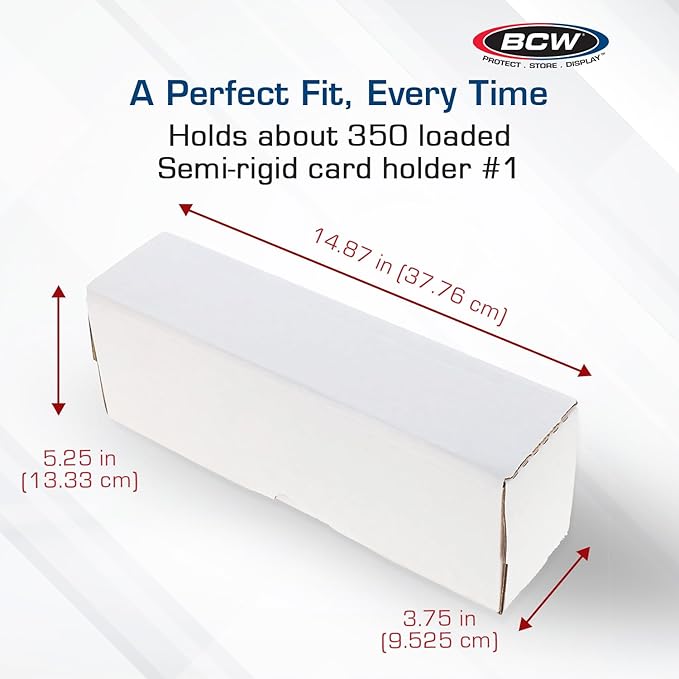 BCW 14-Inch Semi-Rigid #1 Storage Box - 3ct | Holds 350 Semi-Rigid Card Holders | Vertical Card Organizer | Ideal for Sports, Trading Cards Baseball, Magic, Pokemon - Image 3