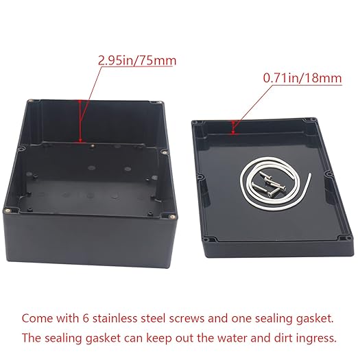 Project Box IP65 Waterproof Junction Box ABS Plastic Electrical Boxes DIY Electronic Project Case Power Enclosure 11.42x8.27x3.94 inch (290 x 210 x100 mm) - Image 4