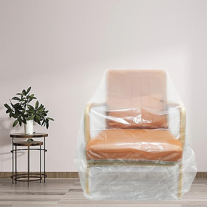 Plastic Couch Cover,Clear Sofa Cover,Waterproof Furniture Covers for Moving and Storage,Couch Cover Moving Bags,Plastic Sofa Bag Slipover Furniture Protector,Recliner Cover - Image 8