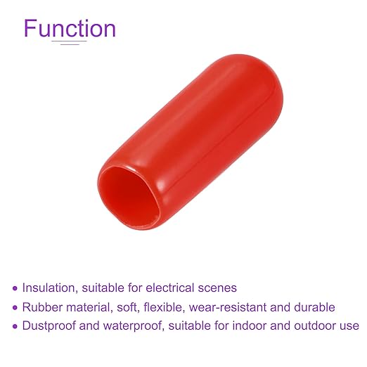 DMiotech 20 Pack 3/16" ID Red Screw Thread Protectors Rubber End Caps Bolt Covers for Screw Bolt Furniture Pipe - Image 5