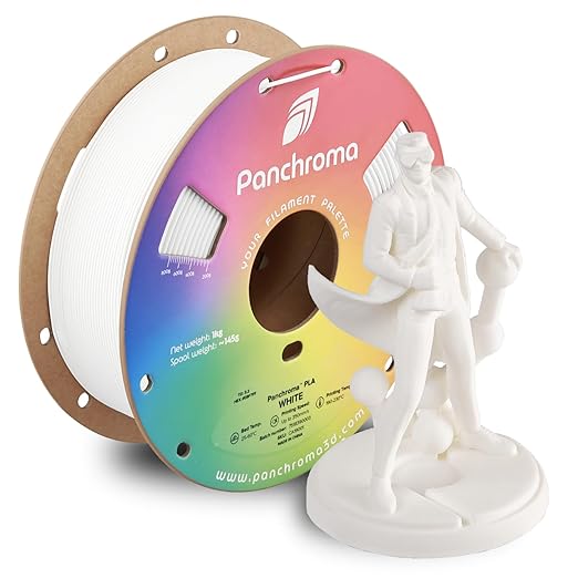 Panchroma PLA White 3D Printer Filament, 1.75mm, 1kg Spool, Easy to Print, High Speed Printing, Tangle Free, AMS Compatible, Perfect for Toys, Decor, Miniatures, Models & Cosplay by Polymaker
