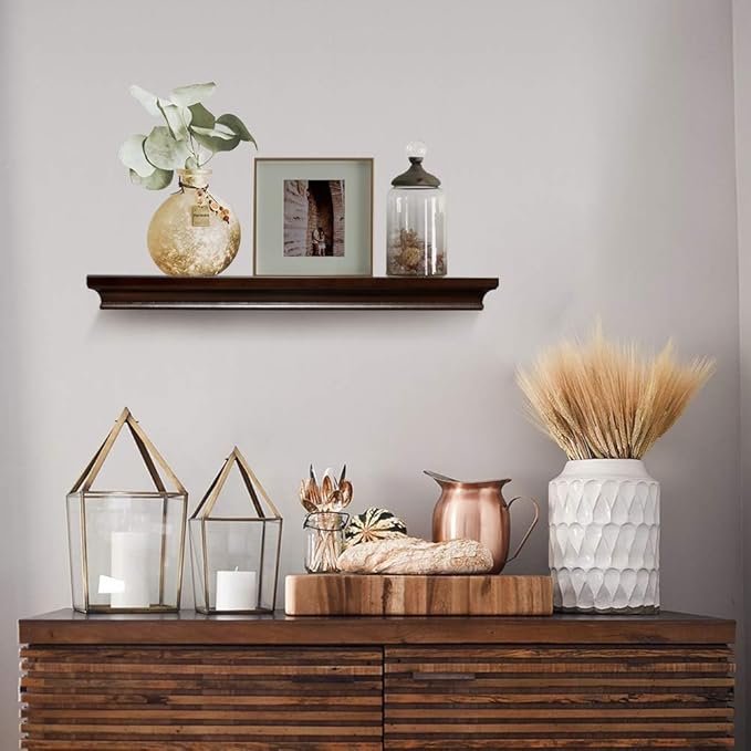 AHDECOR Floating Shelves Wall Mounted, Deeper Wall Storage Shelf for Home Décor, Super Sturdy, Easy to Install, 24” Wide, 7.75” Deep, Espresso Brown - Image 2