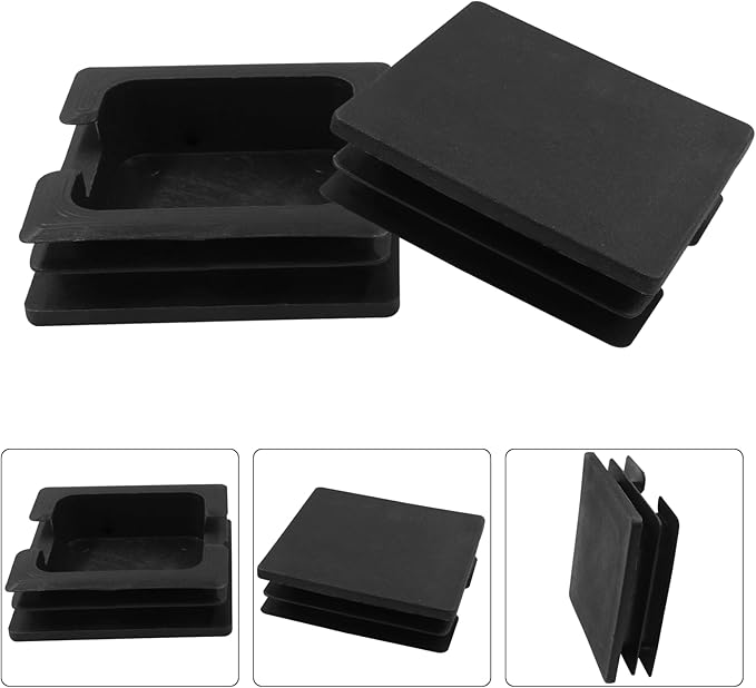 8 Pack 3" Square Plastic Plugs, Black Tubing End Caps Plugs Insert for Square Tube and Furniture Legs - Image 4