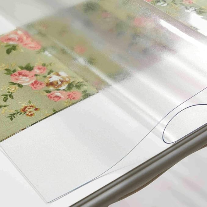 NECAUX 17 x 48 Inch Frosted Table Protector, 1.5mm Thick Plastic Heavy Duty Table Pad Desk Mat Desk Protector for Kids Desk Computer Writing Desk Sofa Table Media Stand Coffee Table Makeup Room Decor - Image 2