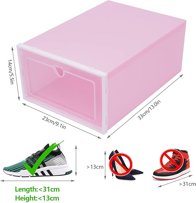 20 Pack Shoe Storage Box, Stackable Clear Plastic Shoes Organizer for Closet, Space Saving Foldable Shoe Rack Sneaker Container Bin Holder with Lids (Colorful) - Image 5