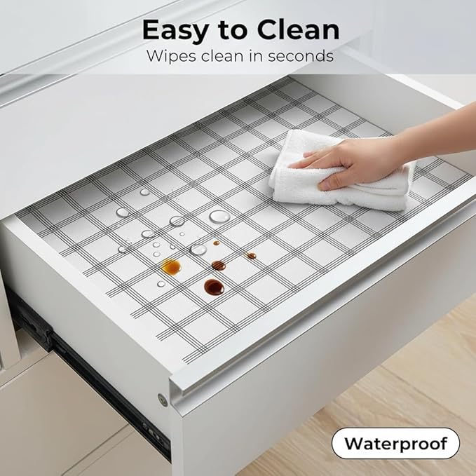 Coavas Extra Grip Thickened Shelf and Drawer Liner - Non-Adhesive Non-Slip Waterproof Mats for Kitchen Cabinets, Drawers, Shelves, Dresser & Cupboard, Easy Cut DIY (Stripe, 17.5IN x 10FT) - Image 4