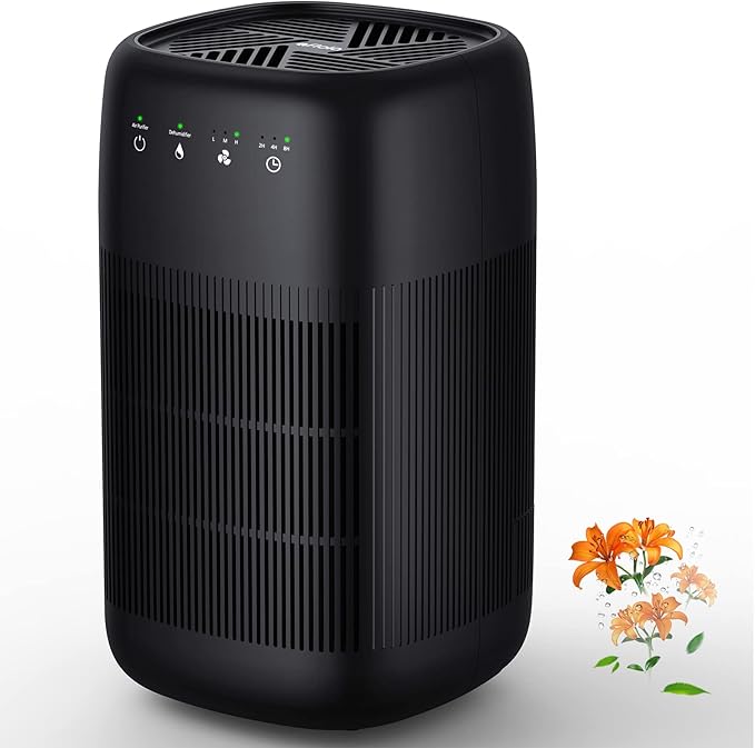 Afloia Air Purifier and Dehumidifier in 1, Air Purifier with Efficient Filter, Small Dehumidifier Combined with Air Cleaner, Remove Pet Odors Dust Smoke for Home, Bedroom, Bathroom by Afloia