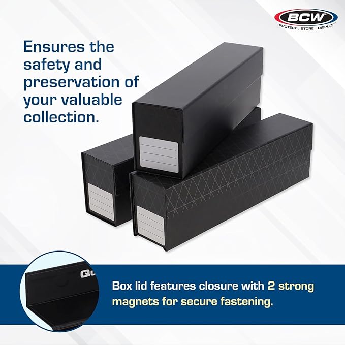 BCW QuickFold® Card Storage Boxes for Magnetics & Toploaders – 9 Pack | Trading Card Holder Box with Magnetic Closure | Easy Fold Assembly for Sports and TCG Cards - Image 4
