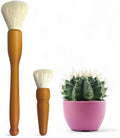 Southside Plant Cactus & Succulent Plants Cleaning Brushes - Wooden Handles w/Soft Goat Hair Bristles - Garden Cleaning Tools, Gentle on Plants, 7" & 3.2" Sizes - Pack of 2 by SouthsidePlants