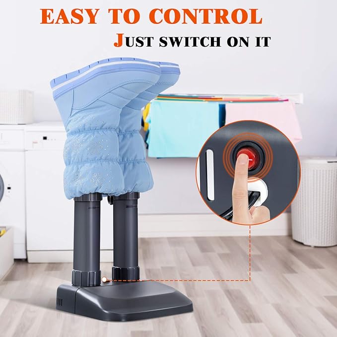 COSTWAY Boot Dryer, Electric Shoe Dryer and Warmer with Heat Blower, Fast Drying, Overheat Protection, Easy to Assemble, Shoe Dryer for Work Boots, Shoes, Gloves and Socks (2-Shoe) - Image 3