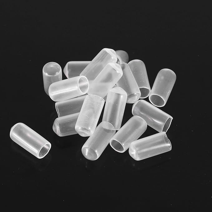 uxcell 20pcs Rubber End Caps 7mm ID Vinyl PVC Round Tube Bolt Cap Cover Screw Thread Protectors Clear - Image 4