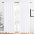 NICETOWN White Bedroom Curtain Panels - Multi-Function Noise Reducing Performance Window Treatment Thermal Insulated Rod Pocket Room Darkening Drapes for Nursery (2 Panels, 52 by 84) by NICETOWN