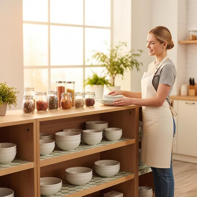Coavas Extra Grip Thickened Shelf and Drawer Liner - Non-Adhesive Non-Slip Waterproof Mats for Kitchen Cabinets, Drawers, Shelves, Dresser & Cupboard, Easy Cut DIY (Green Rhombic, 12IN x 20FT) - Image 9