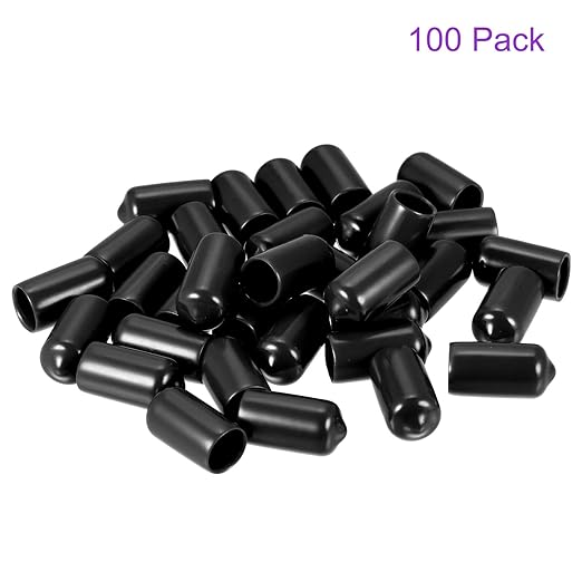 DMiotech 100 Pack 10mm ID Black Screw Thread Protectors Rubber End Caps Bolt Covers for Screw Bolt Furniture Pipe - Image 6