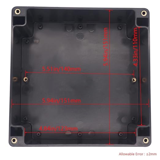 Project Box IP65 Waterproof Junction Box ABS Plastic Electrical Boxes DIY Electronic Project Case Power Enclosure 6.30x6.30x3.54 inch (160 x 160 x90 mm) - Image 3