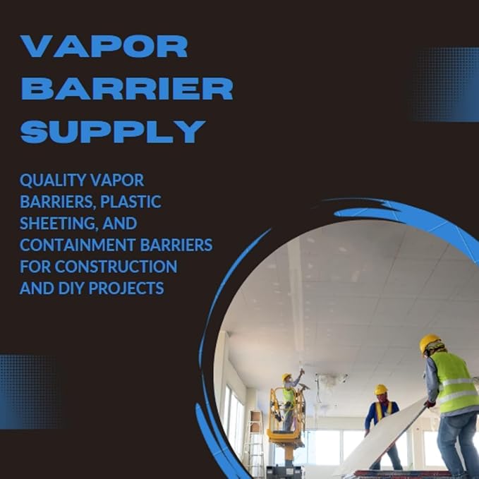 Vapor Barrier Supply - Black/White Plastic Sheeting - 20 mil - Dura Smooth, Thick Plastic Sheeting, Drop Cloth, Vapor Barrier Covering for Crawl Space, Low Density Polyethylene (24' x 60'), VBSDS20 - Image 7