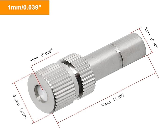 20pcs Brass Mister Nozzles, 6mm Misting Nozzles for Outdoor Cooling System, Landscaping, Air Humidification, Greenhouse Irrigation (without Filter, 0.039"/1mm Orifice) - Image 2