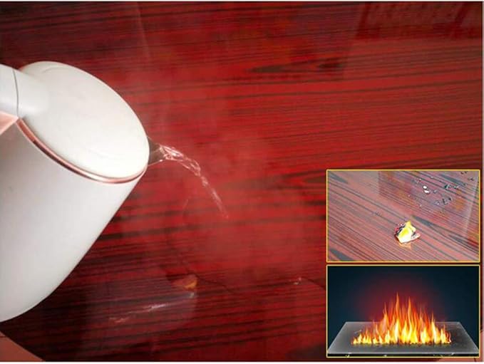 HOHOFILM Self Adhesive Clear Table Protective Film for Dining Room 27.5" x16ft Table Heat Resistance Waterproof Protection Cover for Kitchen Dining Table,Countertop,Wood Table - Image 6